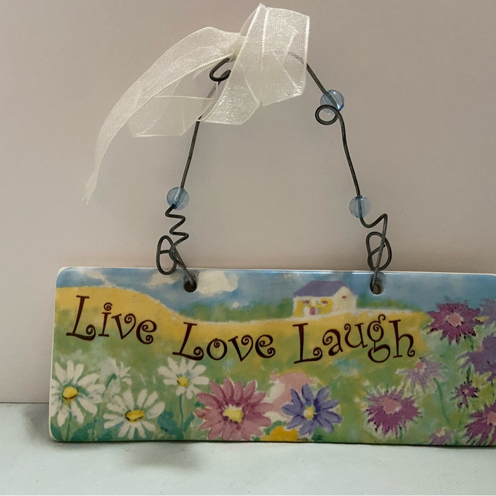 Floral 'Live Love Laugh' Wall Plaque